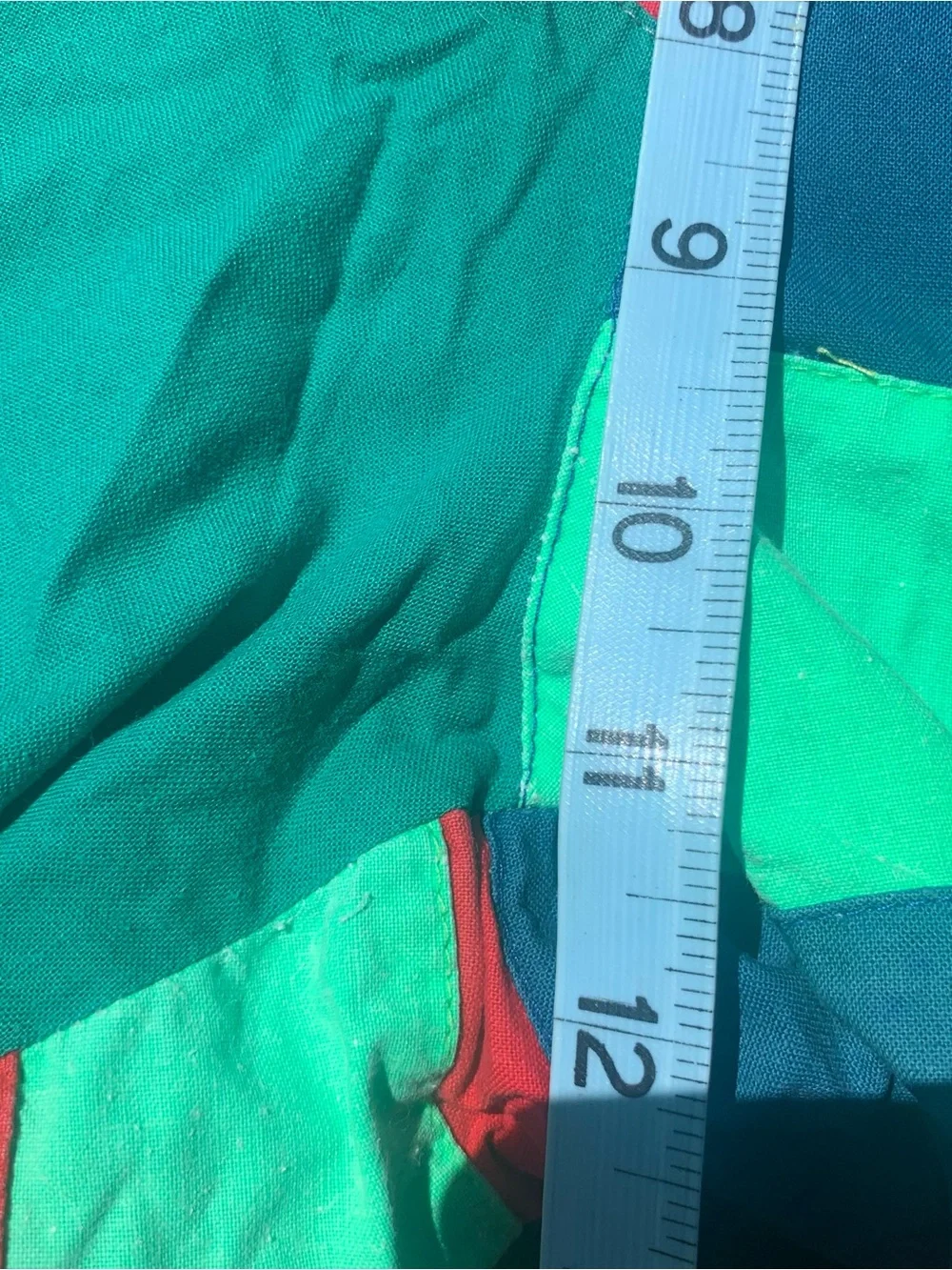 Vintage vibrant colorblock cotton swim trunks - needs elastic repair